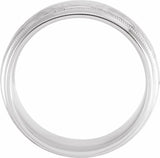14K White 8 mm Milgrain Edge Comfort-Fit Half Round Band Size 9.5