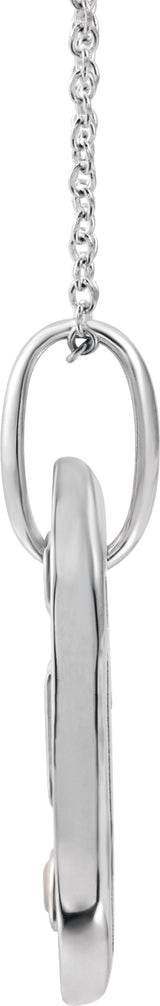 14K White Gold .05 CT Natural Diamond Initial S 16-18" Necklace