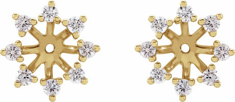 14K Yellow 1/2 CTW Natural Diamond Earring Jackets with 6 mm ID