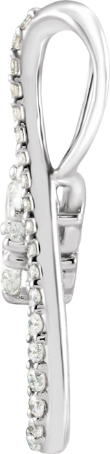 14K White Gold 1/5 CTW Natural Diamond Infinity-Inspired Pendant