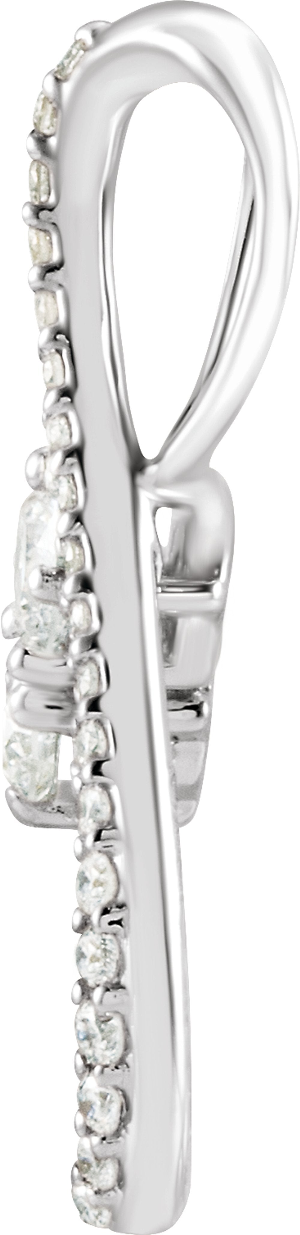 14K White Gold 1/5 CTW Natural Diamond Infinity-Inspired Pendant