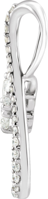 14K White Gold 1/5 CTW Natural Diamond Infinity-Inspired Pendant