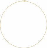 14K Yellow Gold 1 mm Rounded Box 7" Chain