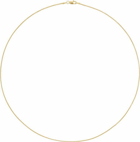 14K Yellow Gold 1 mm Rounded Box 7" Chain