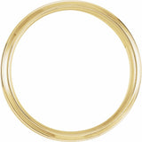 10K Yellow Gold 7 mm Beveled Stepped-Edge Inlay Comfort-Fit Half Round Band Size 7 