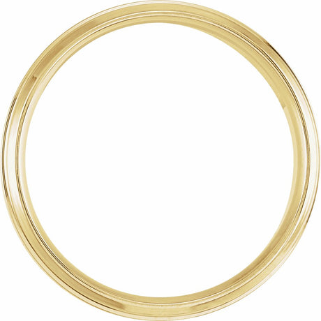 10K Yellow Gold 7 mm Beveled Stepped-Edge Inlay Comfort-Fit Half Round Band Size 7 