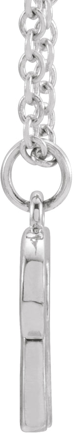 Sterling Silver Initial R Dangle 18" Necklace