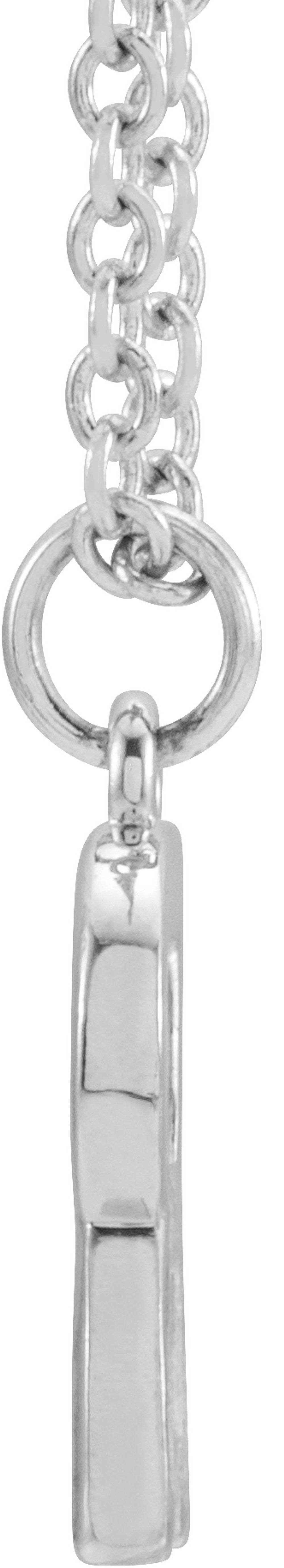 Sterling Silver Initial R Dangle 16" Necklace