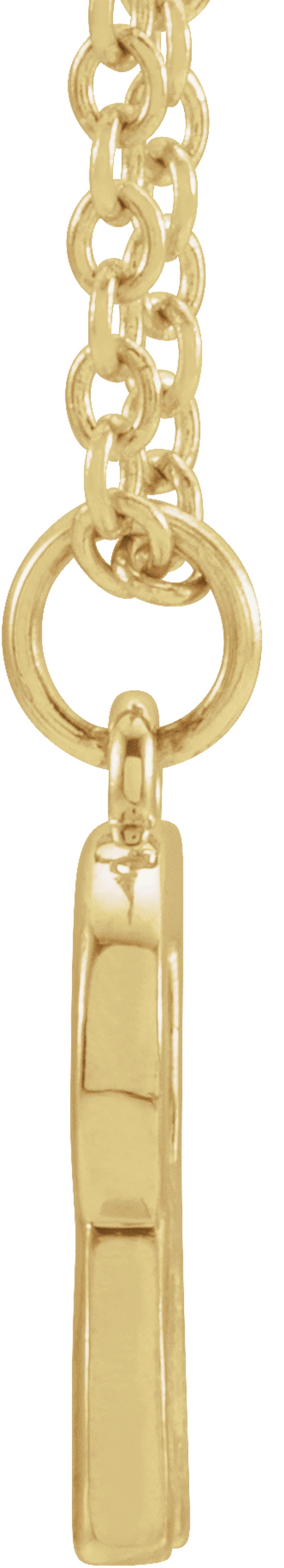 14K Yellow Initial R Dangle 18" Necklace