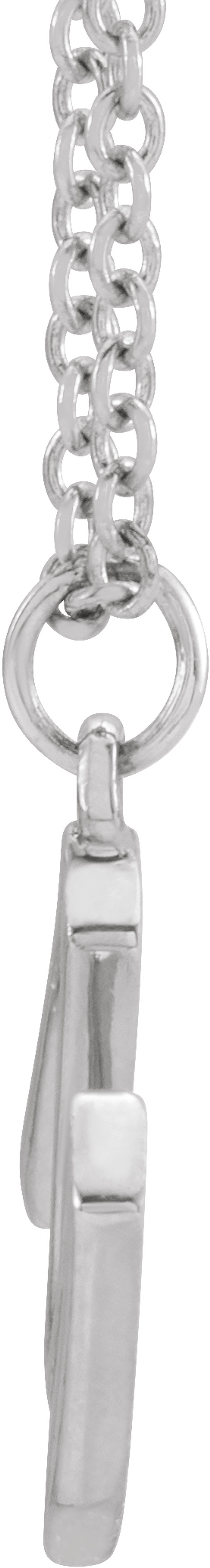 14K White Gold Initial M Dangle 18" Necklace
