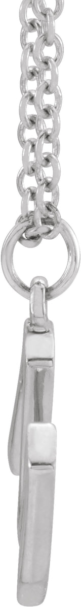 14K White Gold Initial M Dangle 18" Necklace