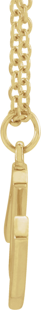 14K Yellow Gold Initial M Dangle 18" Necklace