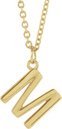 14K Yellow Gold Initial M Dangle 18" Necklace