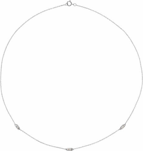 14K White Gold 1/5 CTW Natural Diamond 3-Station 18" Necklace