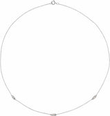 14K White Gold 1/5 CTW Natural Diamond 3-Station 18" Necklace
