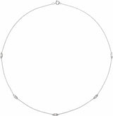 14K White 1/3 CTW Natural Diamond 5-Station 18" Necklace