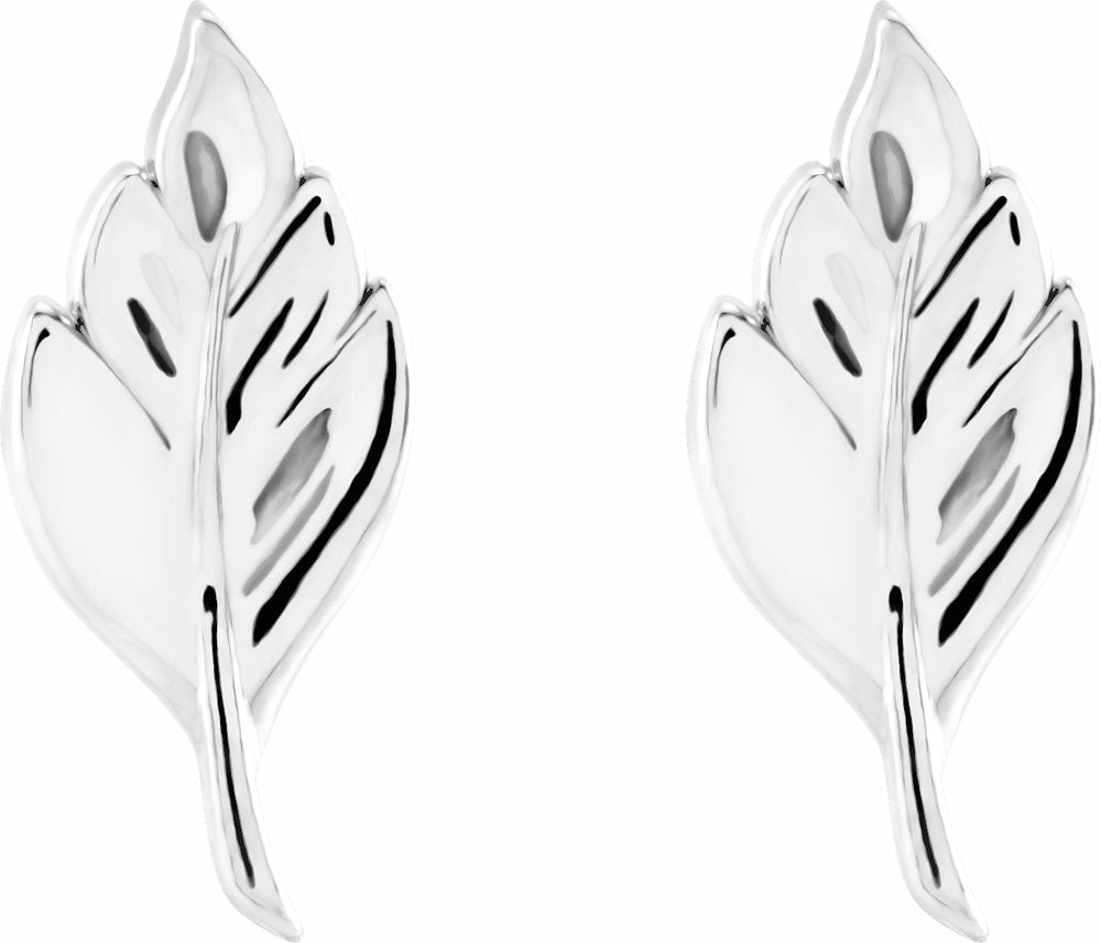 Sterling Silver Leaf Earrings