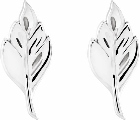 Sterling Silver Leaf Earrings