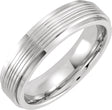 Cobalt 6 mm Stepped-Edge Grooved Flat Band Size 7.5