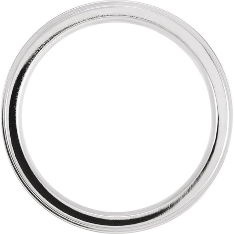 Cobalt 6 mm Flat Stepped Edge Grooved Band Size 8