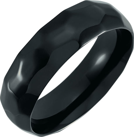 Black Titanium 7 mm Comfort-Fit Half Round Band Size 7