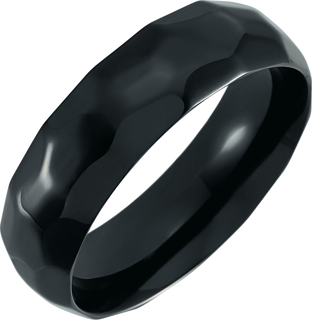 Black Titanium 7 mm Comfort-Fit Half Round Band Size 7