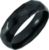 Black Titanium 7 mm Comfort-Fit Half Round Band Size 7