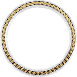 Titanium & 18K Yellow Gold PVD Rope Inlay 6 mm Comfort-Fit Half Round Band