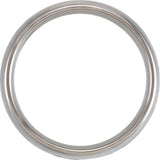 Tungsten 8 mm Pearl Shell Inlay Comfort-Fit Half Round Band Size 7