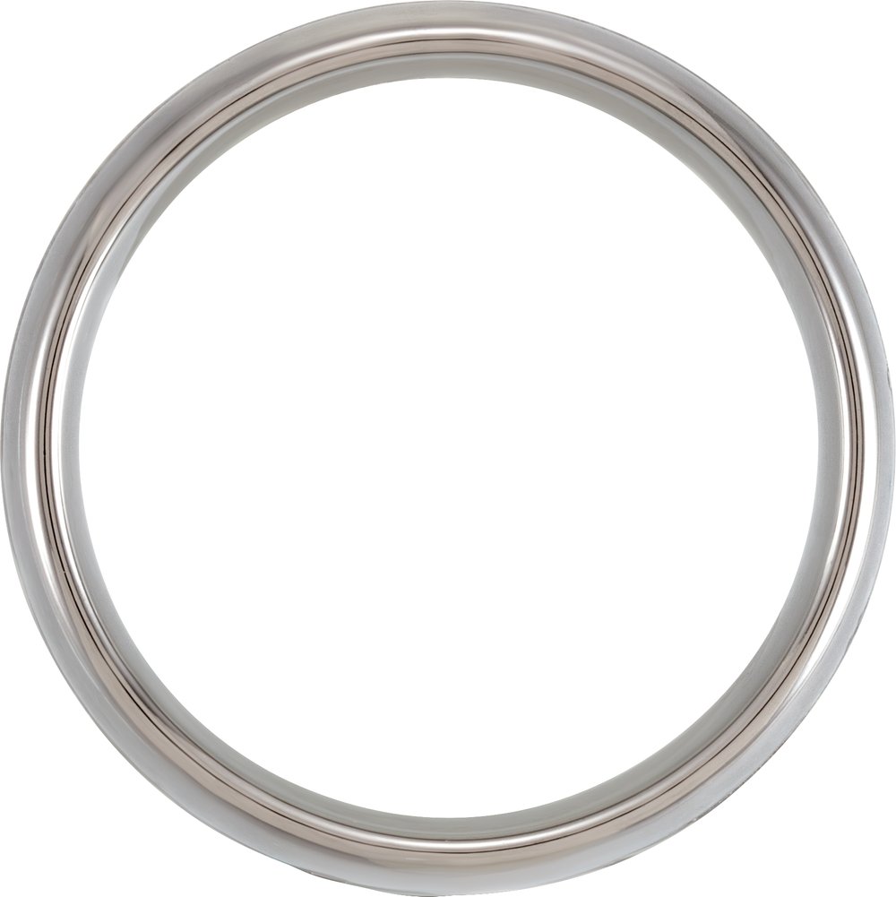 Tungsten 8 mm Half Round Band with Pearl Shell Inlay