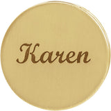 14K Yellow Gold Engravable Disc Pendant