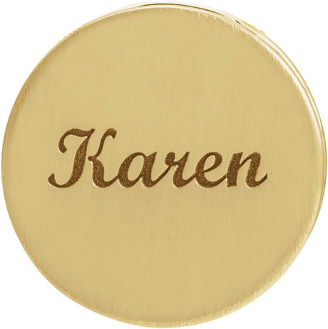 14K Yellow Gold Engravable Disc Pendant