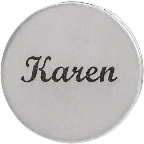 Sterling Silver Engravable Disc Pendant