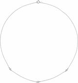 14K White 1/6 CTW Natural Diamond 3-Station 16" Necklace