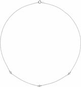 14K White Gold 1/6 CTW Natural Diamond 3-Station 20" Necklace