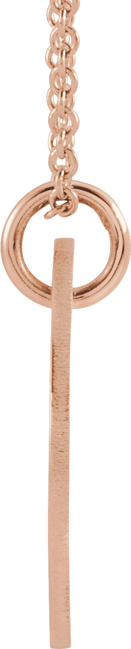 14K Rose Pierced Heart 15 mm Disc 16-18" Necklace