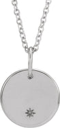 14K White Engravable Round 16-18" Necklace