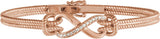 14K Rose Gold  1/8 CTW Natural Diamond Bangle 7 1/2” Bracelet