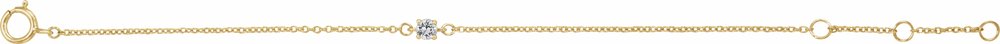 14K Yellow Imitation Diamond Youth Birthstone 4 1/2-5 1/2" Bracelet