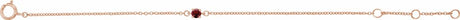 14K Rose Gold Imitation Mozambique Garnet Youth Birthstone 4 1/2-5 1/2" Bracelet