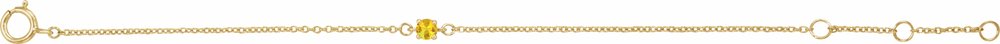 14K Yellow Gold Imitation Citrine Youth Birthstone 4 1/2-5 1/2" Bracelet