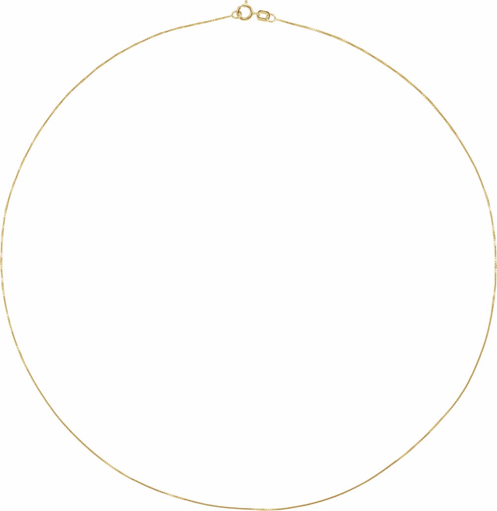 14K Yellow Gold .55 mm Box 7" Chain