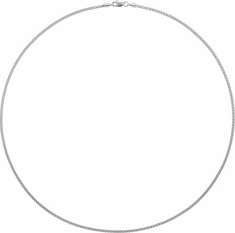 14K White 1.82 mm Box 24" Chain