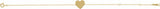 18K Yellow Gold-Plated Sterling Silver Engravable Heart 7-8" Bracelet
