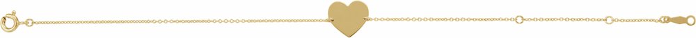 14K Yellow Gold Engravable Heart 7-8" Bracelet