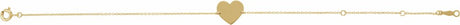 14K Yellow Gold Engravable Heart 7-8" Bracelet