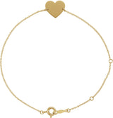 18K Yellow Gold-Plated Sterling Silver Engravable Heart 7-8" Bracelet