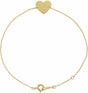 14K Yellow Gold Engravable Heart 7-8" Bracelet