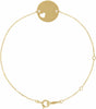 18K Yellow Gold-Plated Sterling Silver Engravable Pierced Heart Disc 7-8" Bracelet