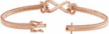 14K Rose Gold  1/8 CTW Natural Diamond Bangle 7 1/2” Bracelet